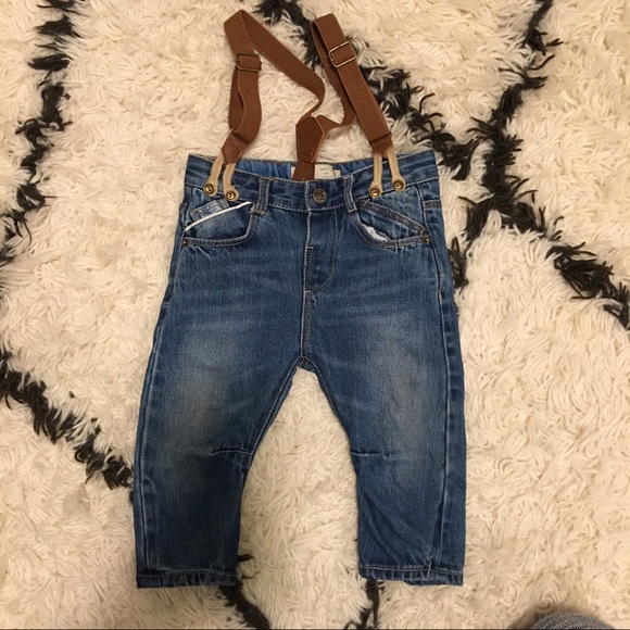 baby boy jeans with suspenders
